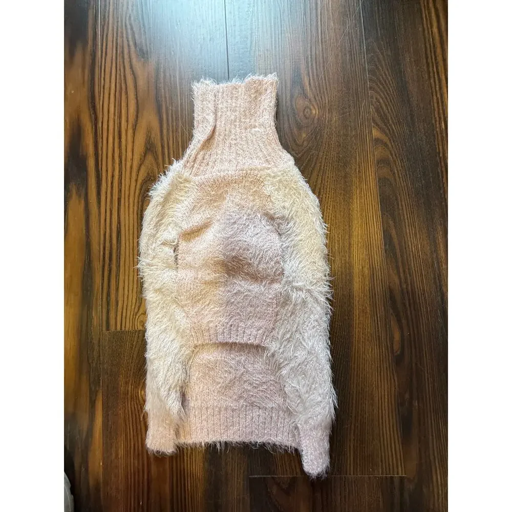 Barker & Jane Fuzzy Dog Sweater with Pearl Accents Size S